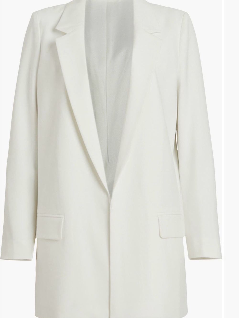 All Saints Women's White Long Blazer Jacket